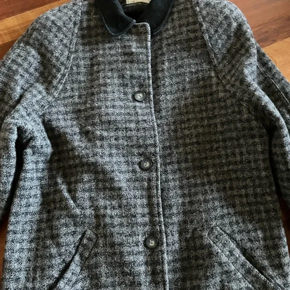 RARE LLbean long wool tweed coat M - Picture 2 of 6